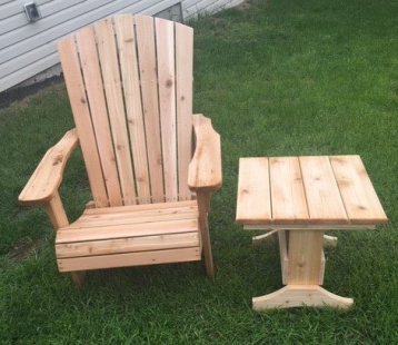 gallery/cedar adirondack chair and table